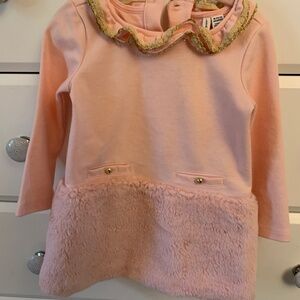 JANIE AND JACK | Faux Fur Blush Baby DresS